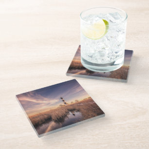 Lighthouses Bodie Island Outerbanks NC Glass Coaster