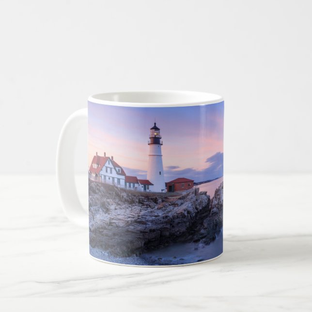 Lighthouses | Cape Elizabeth, Maine Coffee Mug (Front Left)