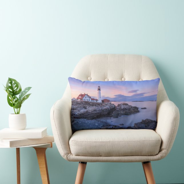 Lighthouses | Cape Elizabeth, Maine Lumbar Cushion (Chair)
