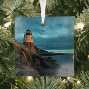 Lighthouses   Castle Hill Lighthouse Glass Tree Decoration