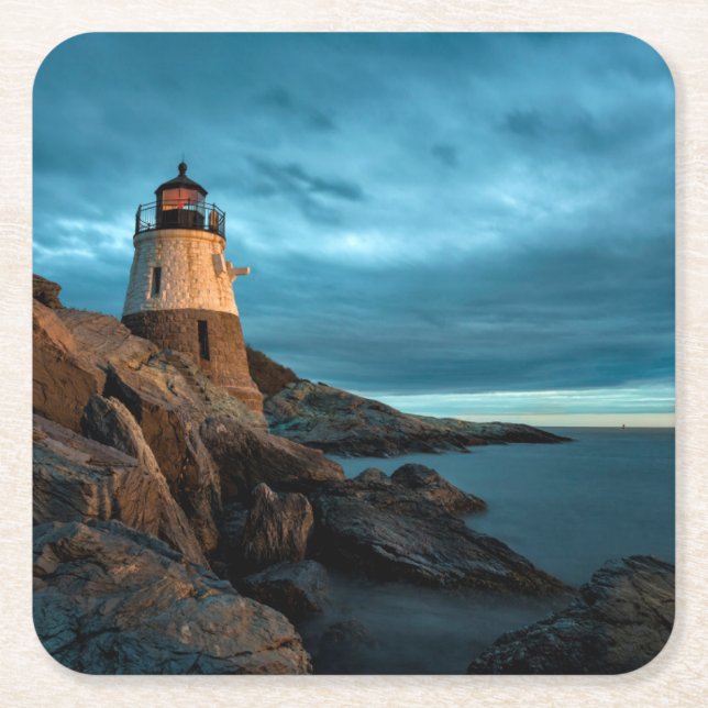Lighthouses | Castle Hill Lighthouse Square Paper Coaster (Front)