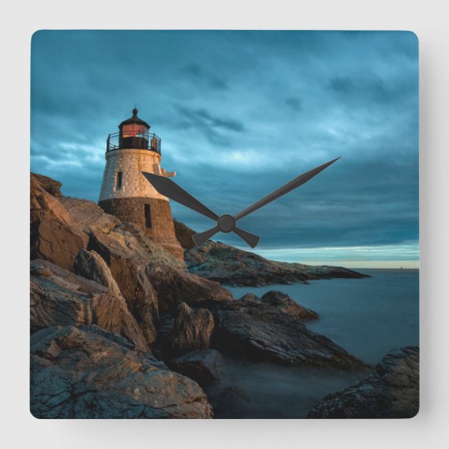 Lighthouses | Castle Hill Lighthouse Square Wall Clock (Front)