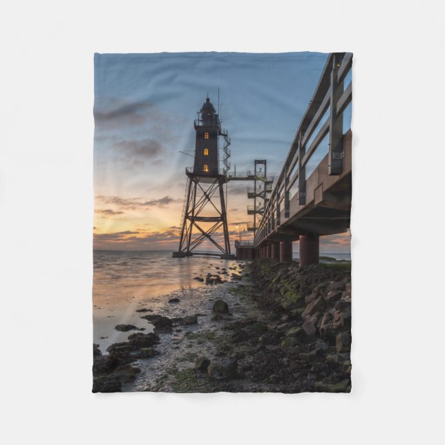 Lighthouses | Eversand-Oberfeue Germany Fleece Blanket (Front)
