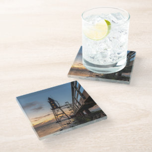 Lighthouses   Eversand-Oberfeue Germany Glass Coaster