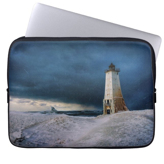 Lighthouses | Frankfort Lighthouse Lake Michigan Laptop Sleeve (Front)