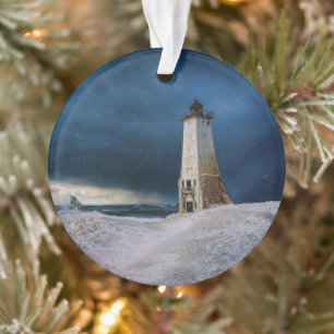 Lighthouses   Frankfort Lighthouse Lake Michigan Ornament