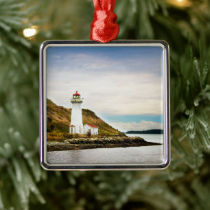 Lighthouses Georges Island Lighthouse Metal Ornament