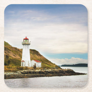 Lighthouses Georges Island Lighthouse Square Paper Coaster