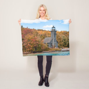 Lighthouses   Grand Island East Channel Light Fleece Blanket