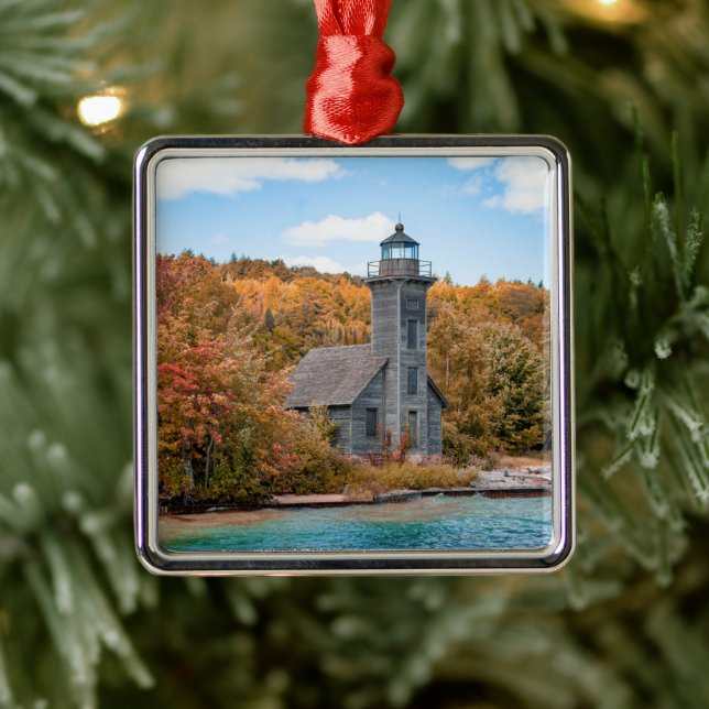 Lighthouses | Grand Island East Channel Light Metal Ornament (Tree)