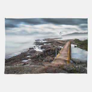 Lighthouses Grand Marais Lighthouse Minnesota Tea Towel
