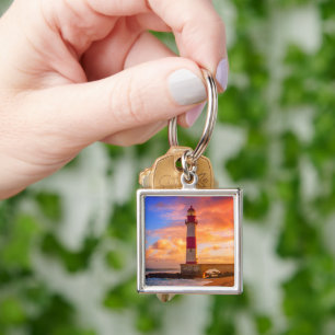 Lighthouses Itapuã Lighthouse Bahia Brazil Key Ring