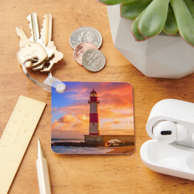 Lighthouses | Itapuã Lighthouse Bahia Brazil Key Ring (Desk)