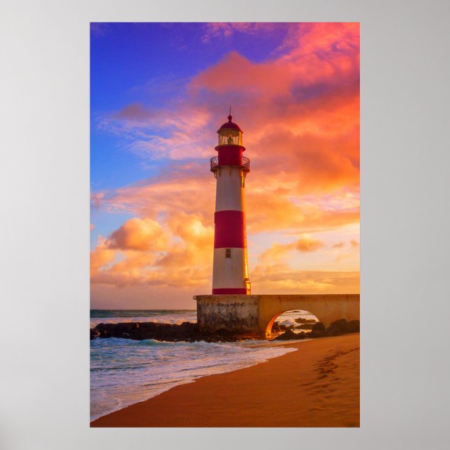 Lighthouses | Itapuã Lighthouse Bahia Brazil Poster (Front)