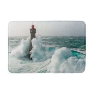 Lighthouses Jument Lighthouse Ouessant France Bath Mat