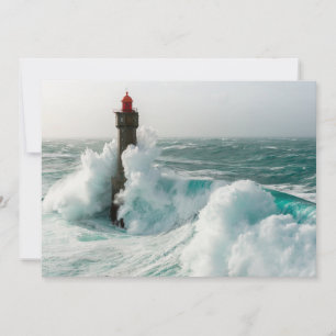 Lighthouses   Jument Lighthouse Ouessant France Thank You Card