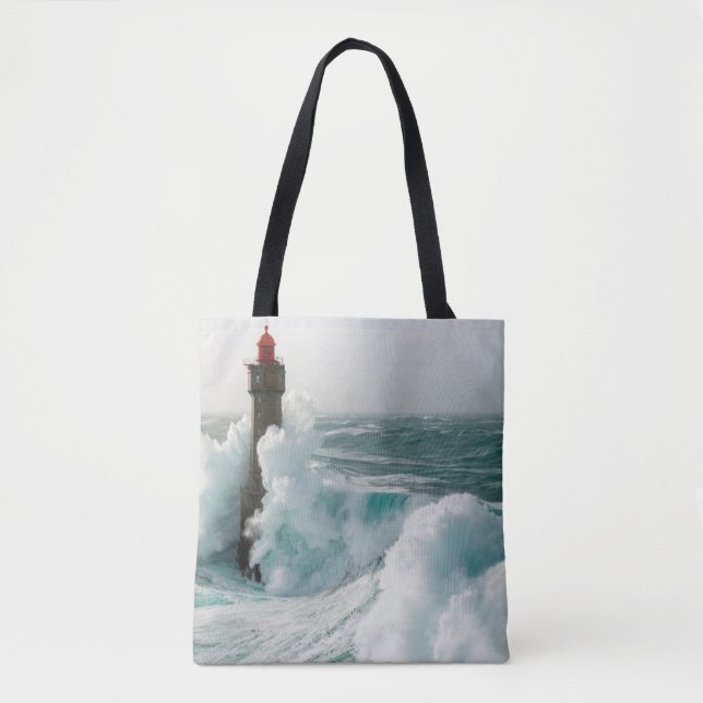 Lighthouses | Jument Lighthouse Ouessant France Tote Bag (Front)