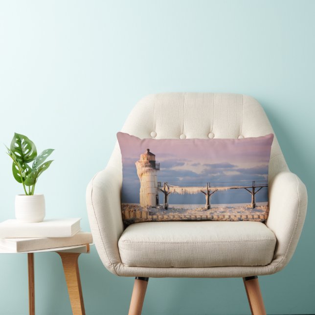 Lighthouses | Lake Michigan Lighthouse Lumbar Cushion (Chair)