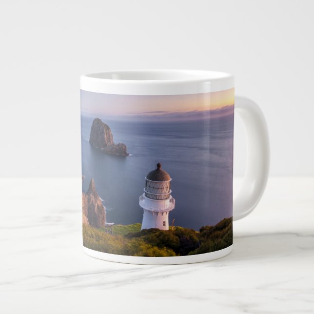 Lighthouses | Lighthouse Cape Brett New Zealand Large Coffee Mug (Front Right)