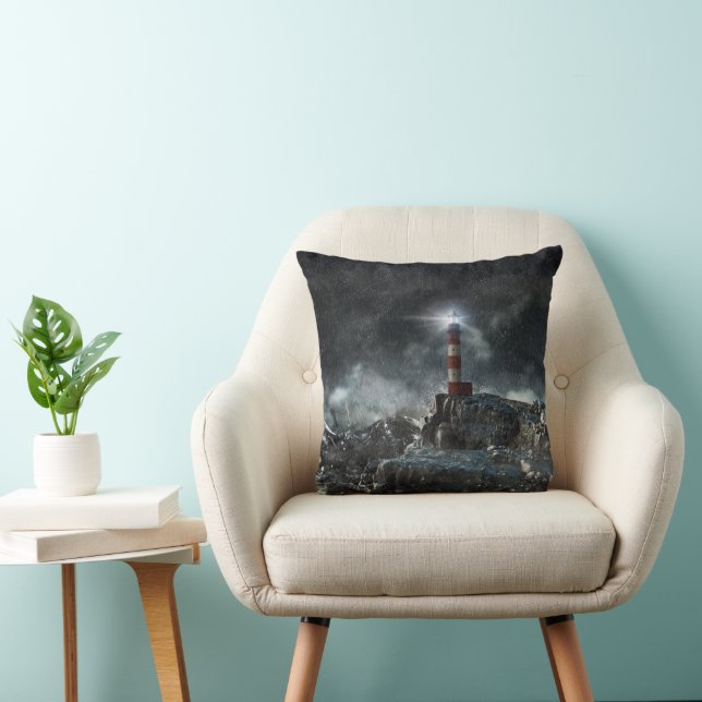 Lighthouses | Lighthouse in the Storm Cushion (Chair)