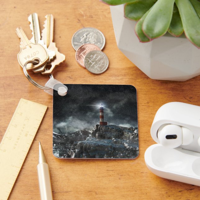 Lighthouses | Lighthouse in the Storm Key Ring (Desk)