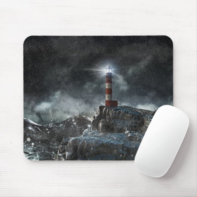 Lighthouses | Lighthouse in the Storm Mouse Pad (With Mouse)