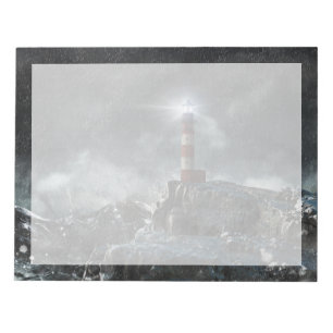 Lighthouses   Lighthouse in the Storm Notepad