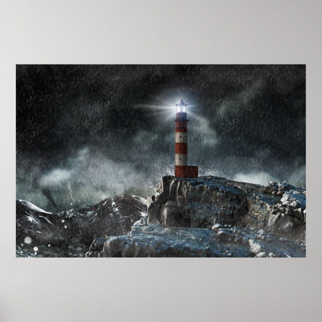 Lighthouses | Lighthouse in the Storm Poster (Front)