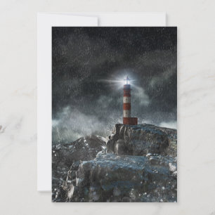 Lighthouses   Lighthouse in the Storm Thank You Card