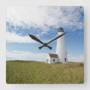 Lighthouses   Lighthouse Massachusetts Square Wall Clock