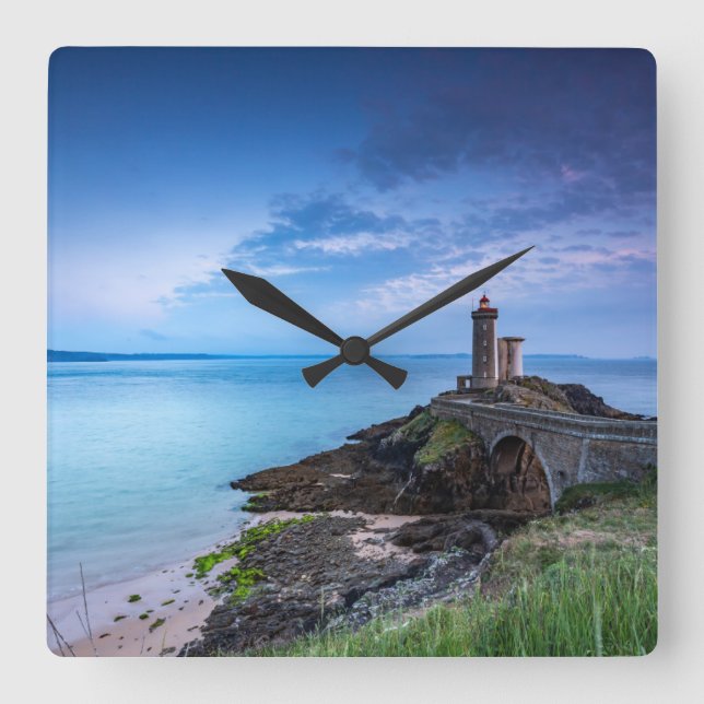 Lighthouses | Lighthouse Plouzané France Square Wall Clock (Front)