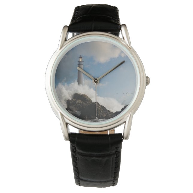 Lighthouses | Lighthouse With Crashing Waves Watch (Front)