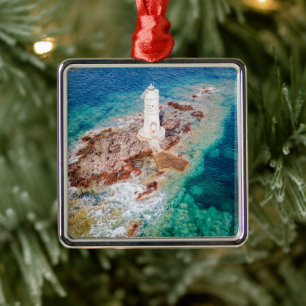 Lighthouses   Mangiabarche Lighthouse Italy Metal Ornament