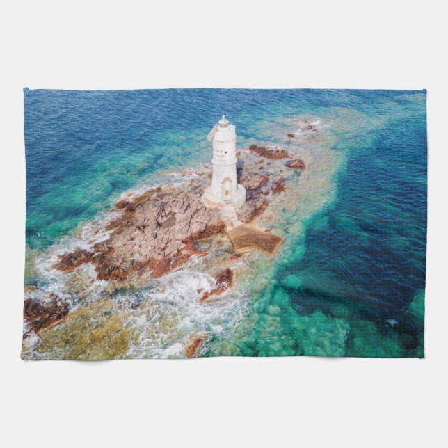 Lighthouses | Mangiabarche Lighthouse Italy Tea Towel (Horizontal)