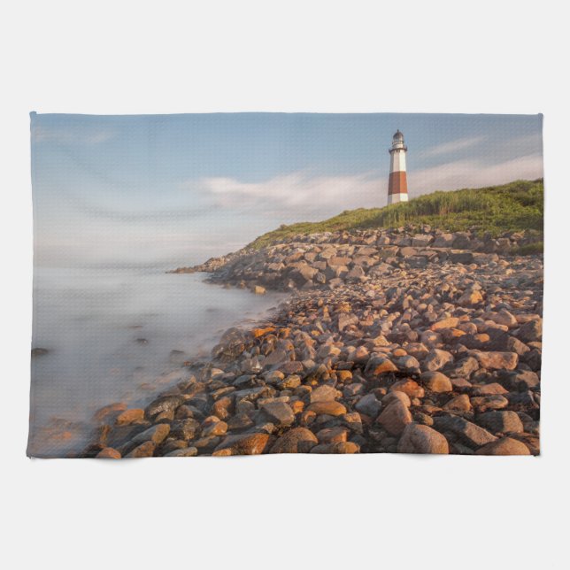Lighthouses | Montauk Point Long Island Tea Towel (Horizontal)