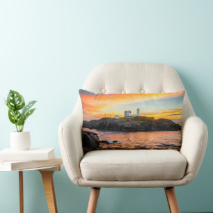 Lighthouses Nubble Lighthouse Maine Lumbar Cushion