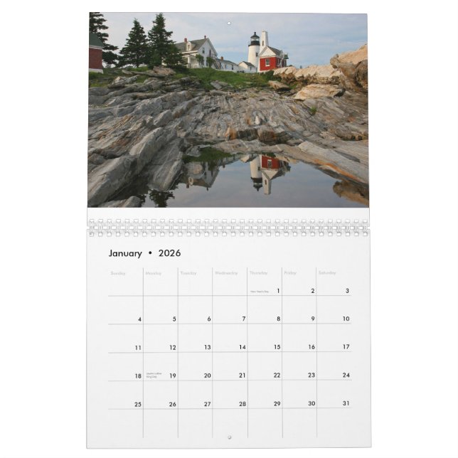 Lighthouses of Maine Calendar (Jan 2026)