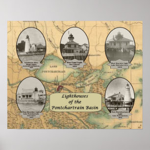 Lighthouses of the Pontchartrain Basin Poster