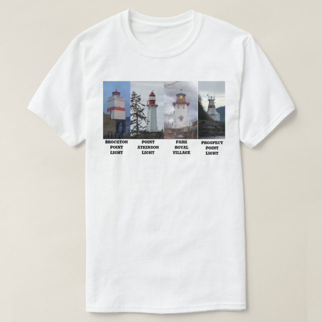 Lighthouses of Vancouver Metro area T-Shirt  (Design Front)
