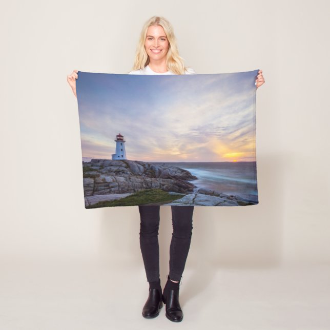 Lighthouses | Peggy's Cove Lighthouse Nova Scotia Fleece Blanket (In Situ)