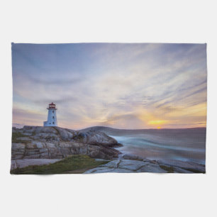 Lighthouses   Peggy's Cove Lighthouse Nova Scotia Tea Towel