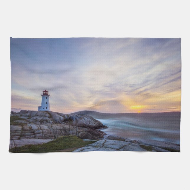Lighthouses | Peggy's Cove Lighthouse Nova Scotia Tea Towel (Horizontal)
