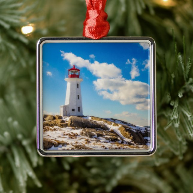 Lighthouses | Peggy's Cove Nova Scotia Metal Ornament (Tree)