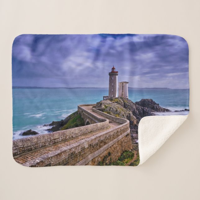 Lighthouses | Petit Minou Lighthouse France Sherpa Blanket (Front (Horizontal))