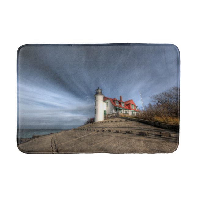 Lighthouses | Point Betsie Lake Michigan Bath Mat (Front)