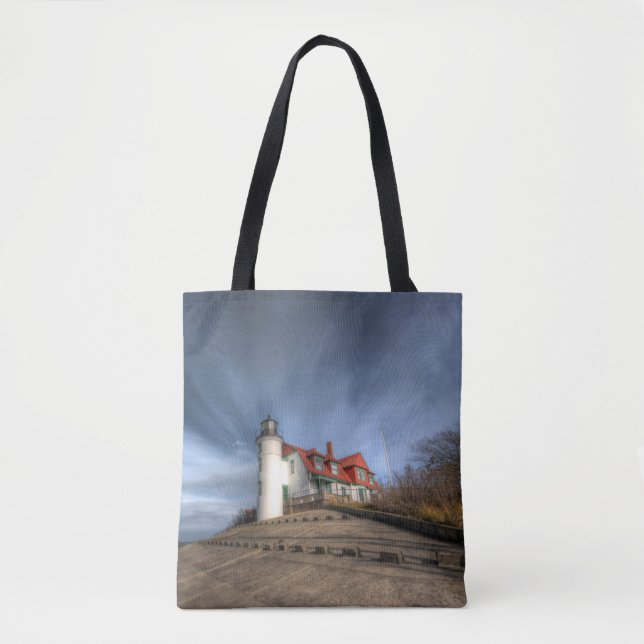 Lighthouses | Point Betsie Lake Michigan Tote Bag (Front)