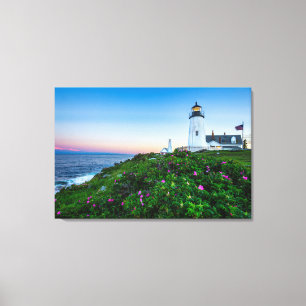 Lighthouses Point Lighthouse Bristol Maine Canvas Print