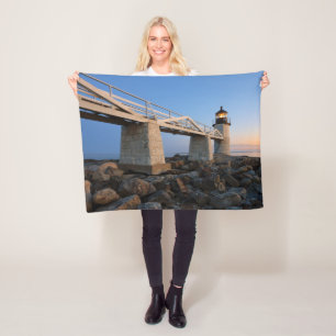 Lighthouses Port Clyde Maine Lighthouse Fleece Blanket
