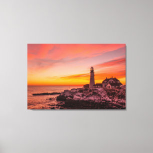 Lighthouses Portland Head Cape Elizabeth Maine Canvas Print