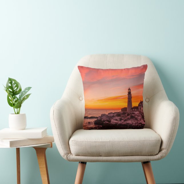 Lighthouses |  Portland Head Cape Elizabeth Maine Cushion (Chair)